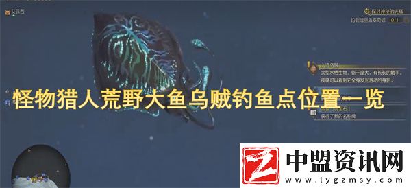 怪物獵人荒野大魚烏賊釣魚點位置一覽